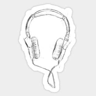 Headphones Sketch Sticker